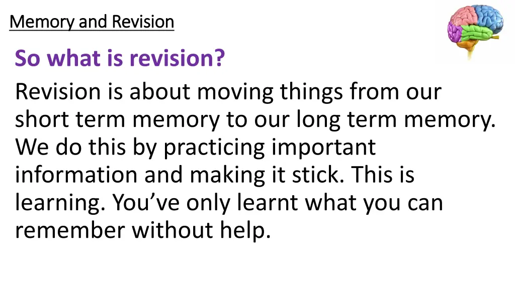 memory and revision memory and revision 2