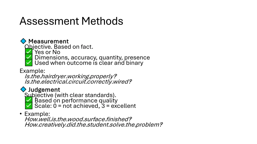 assessment methods