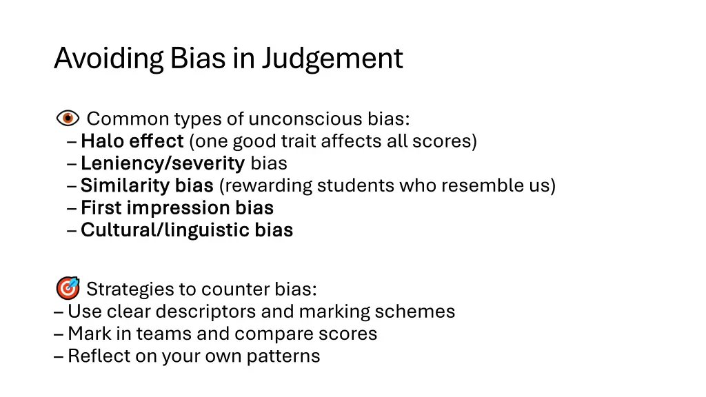 avoiding bias in judgement