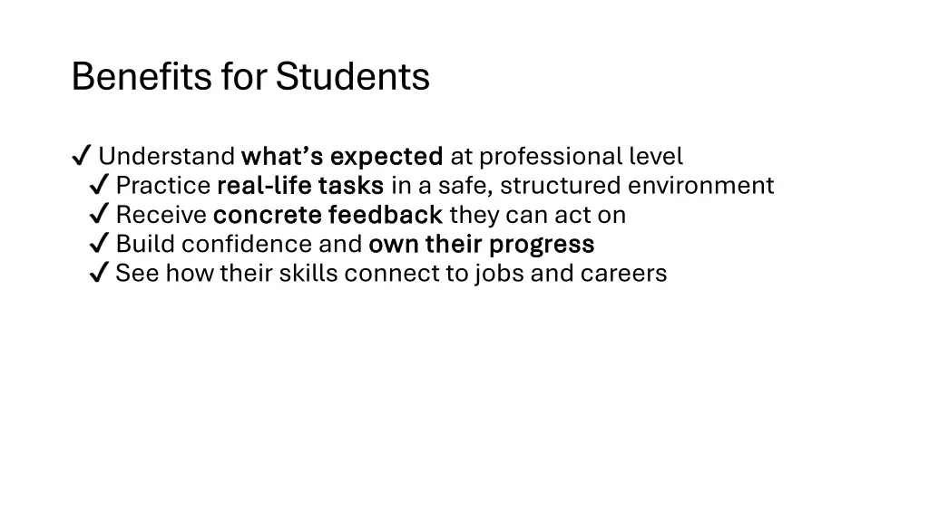 benefits for students