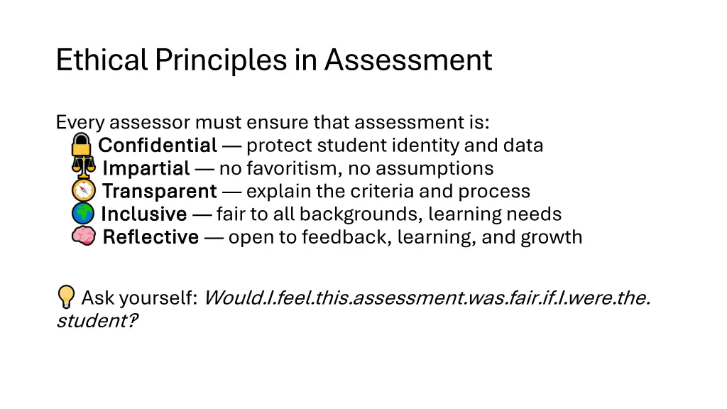ethical principles in assessment