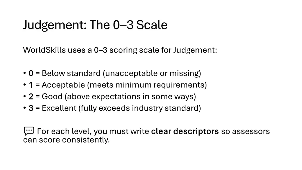 judgement the 0 3 scale