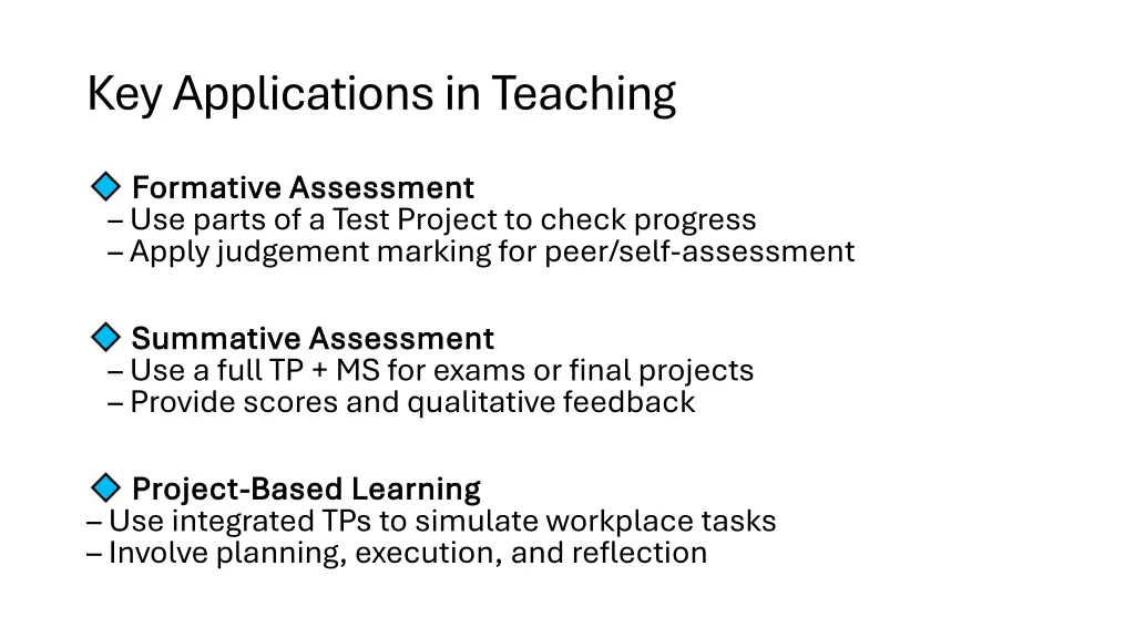 key applications in teaching