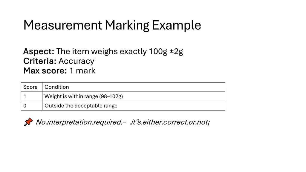 measurement marking example