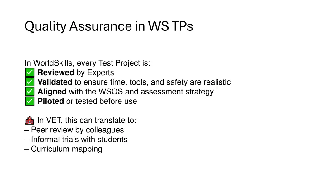quality assurance in ws tps