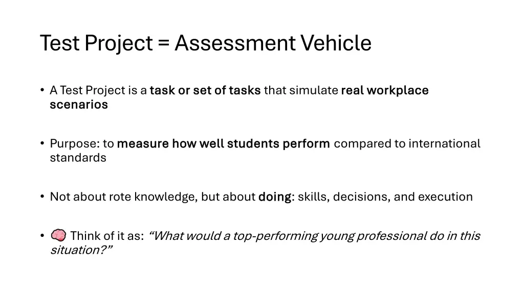 test project assessment vehicle