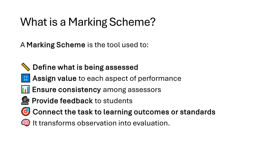 what is a marking scheme