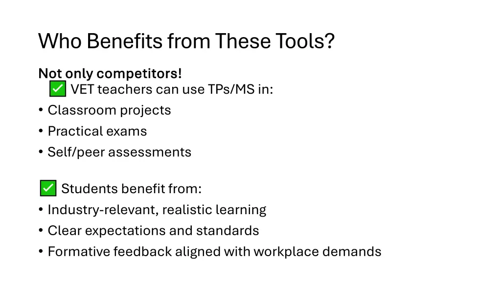 who benefits from these tools