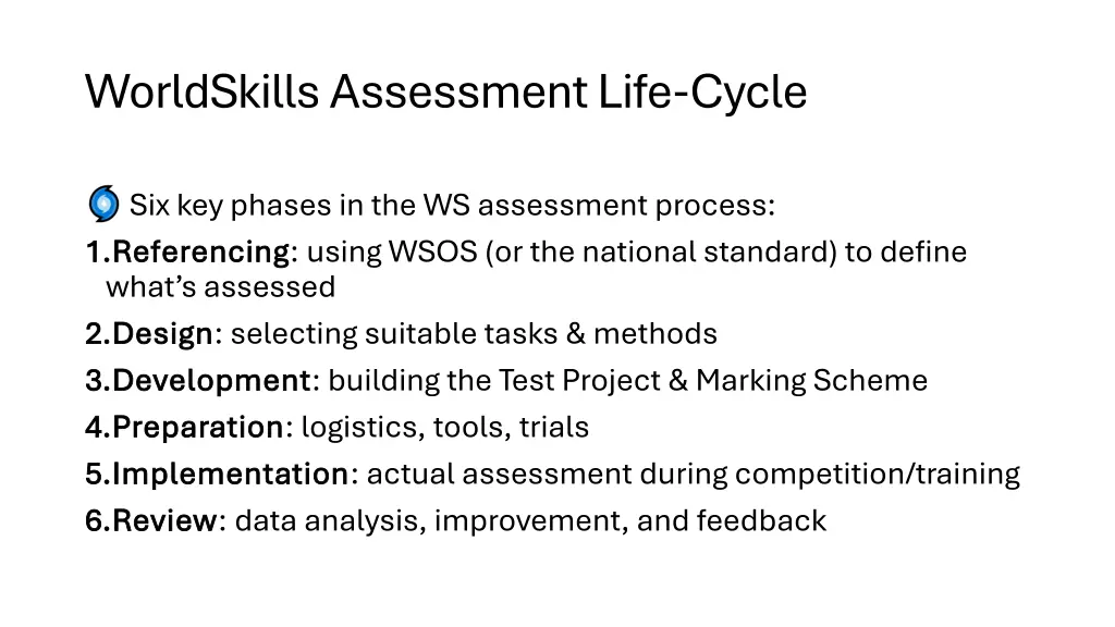 worldskills assessment life cycle