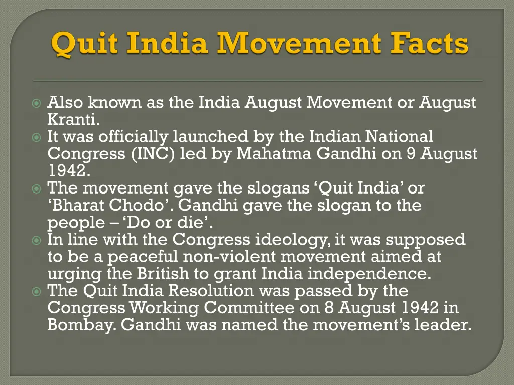 also known as the india august movement or august