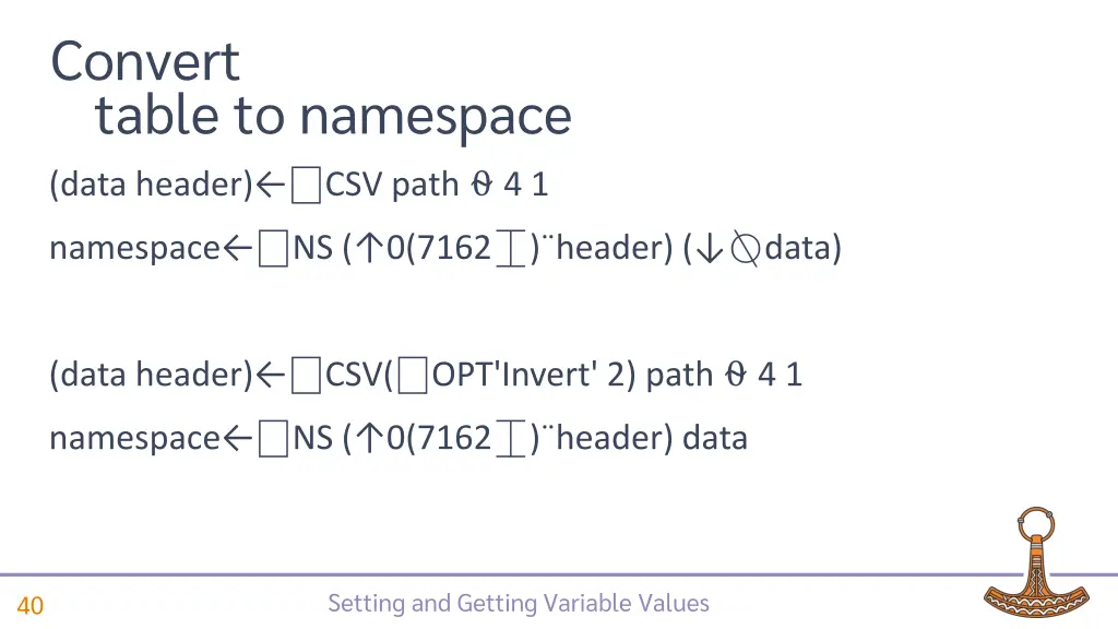 convert table to namespace 4