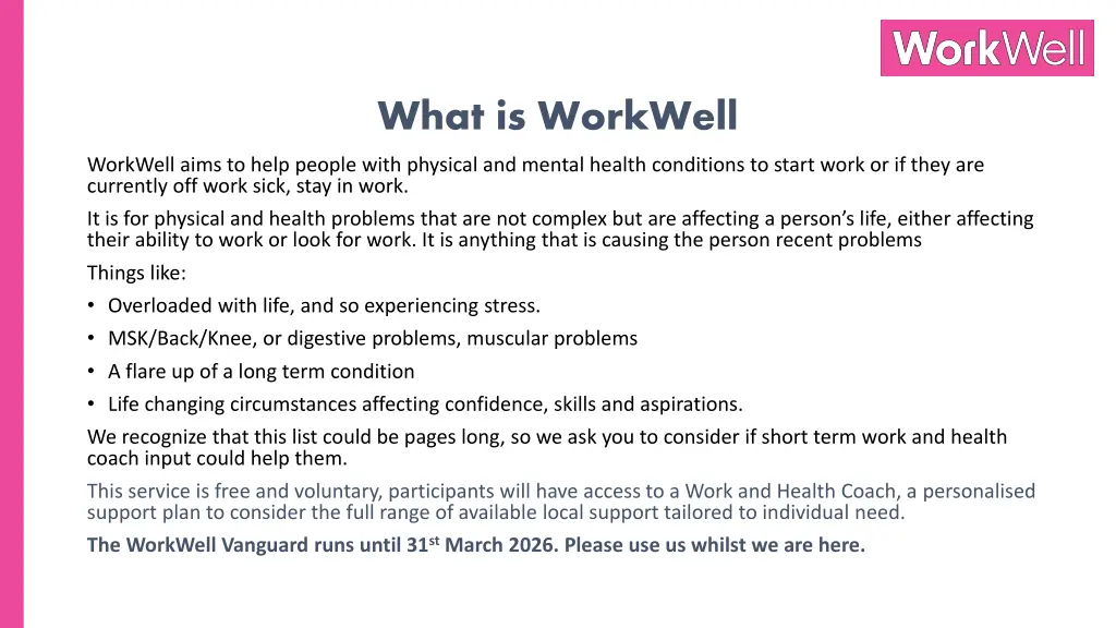 what is workwell
