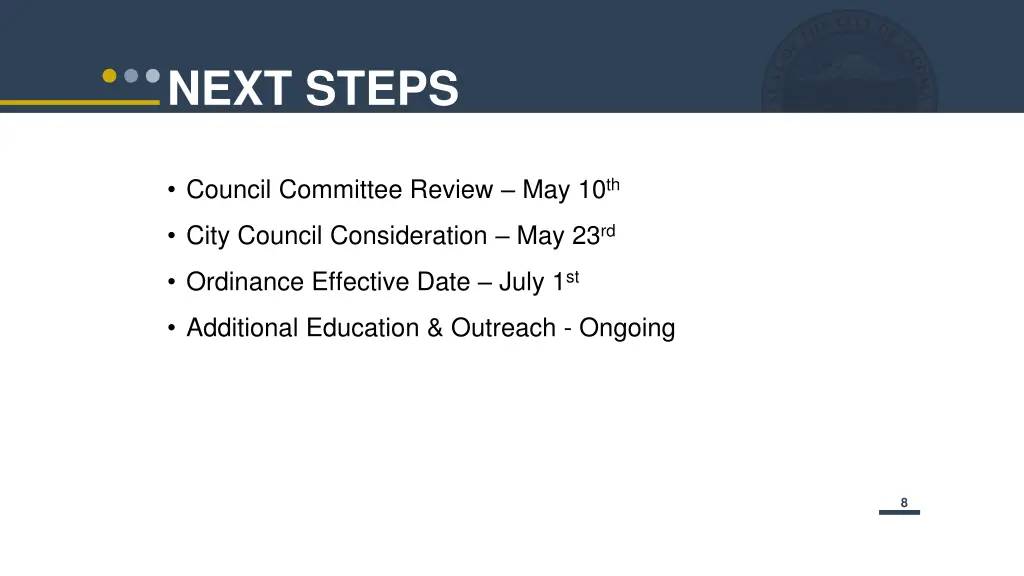 next steps