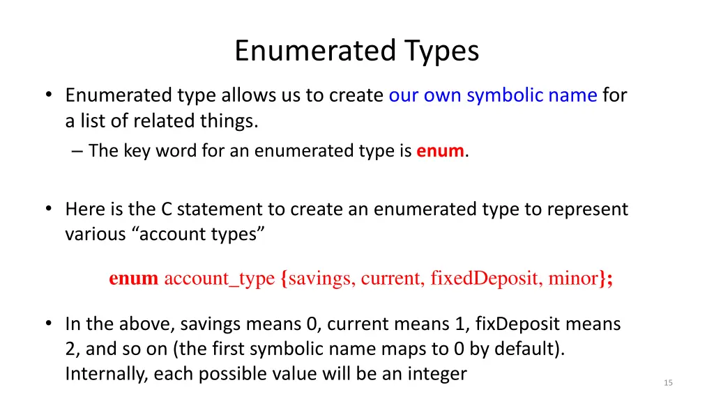 enumerated types