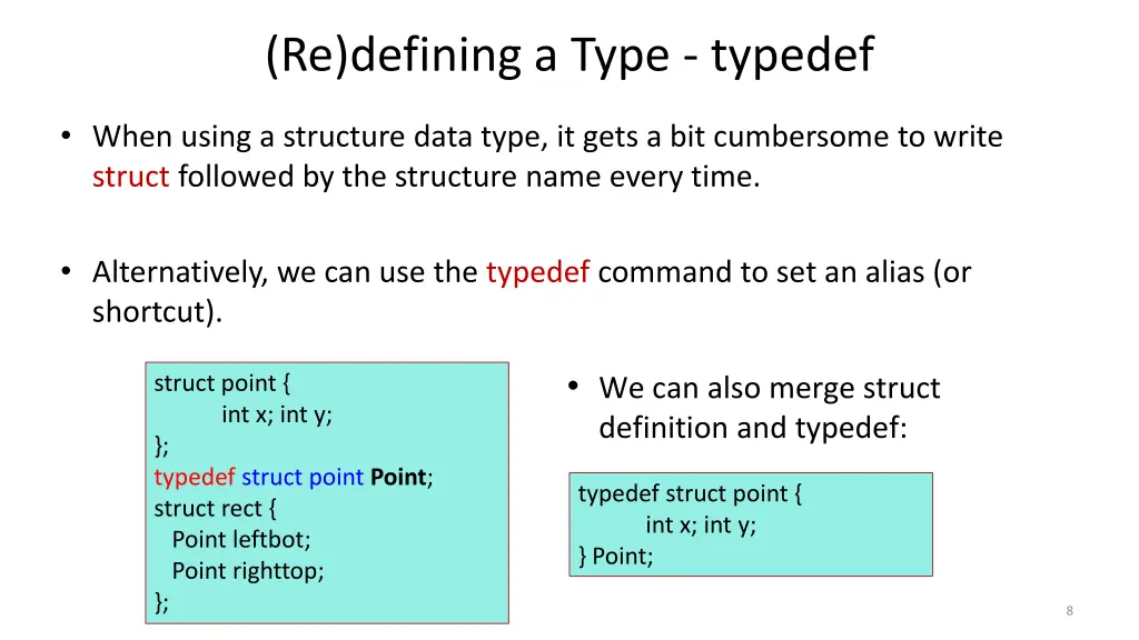 re defining a type typedef