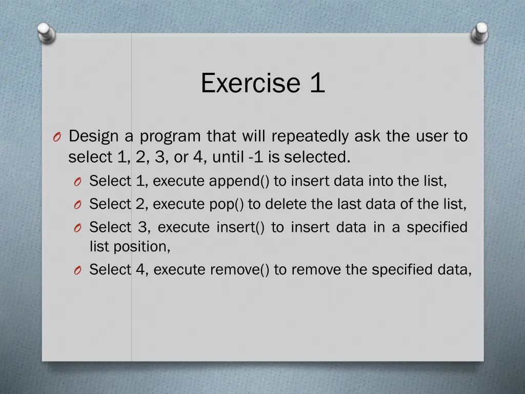 exercise 1