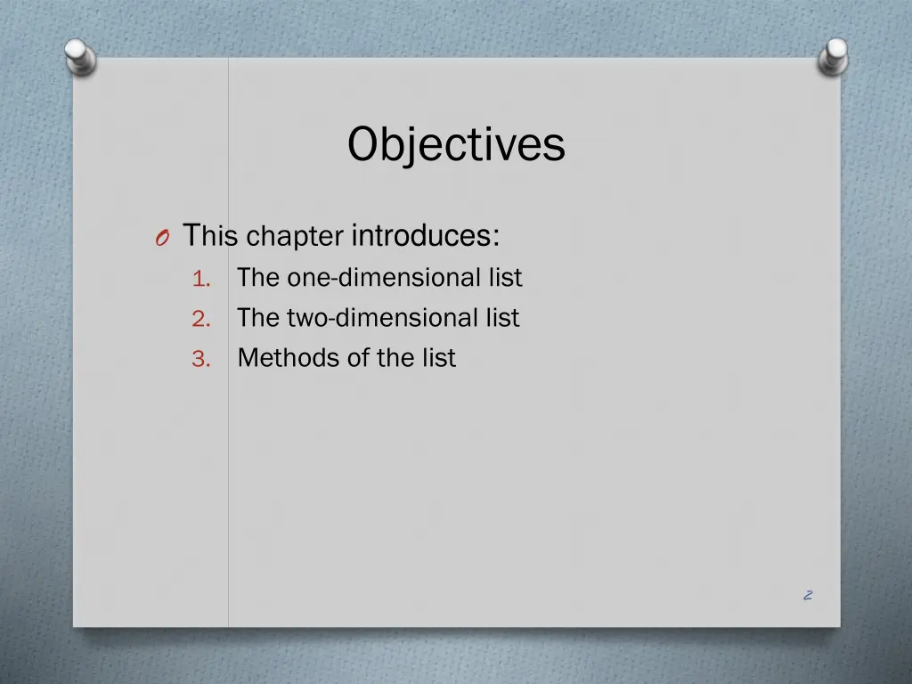 objectives