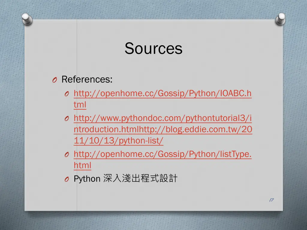 sources
