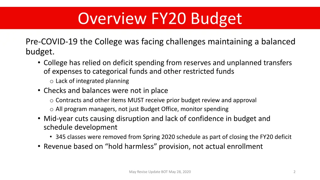 2020 bond project summary 2020 bond project