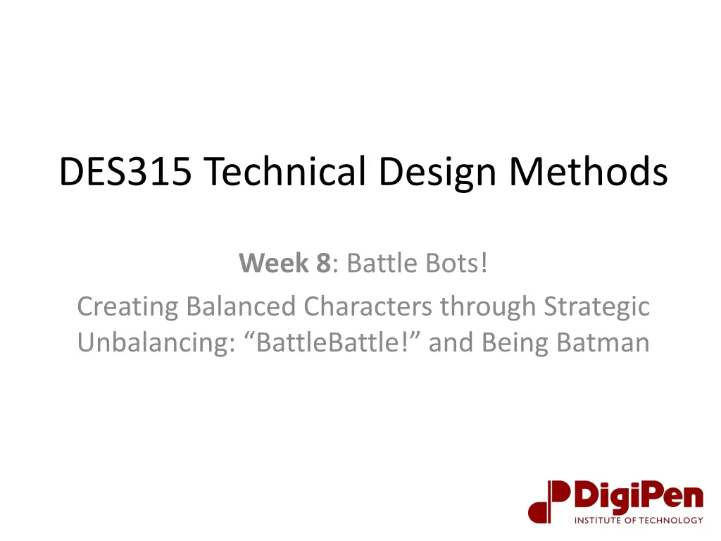 des315 technical design methods