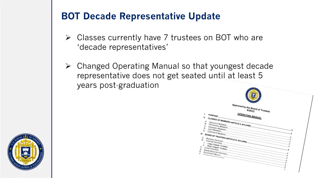 bot decade representative update