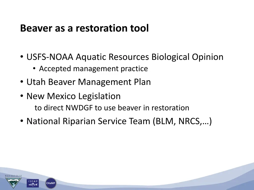 beaver as a restoration tool
