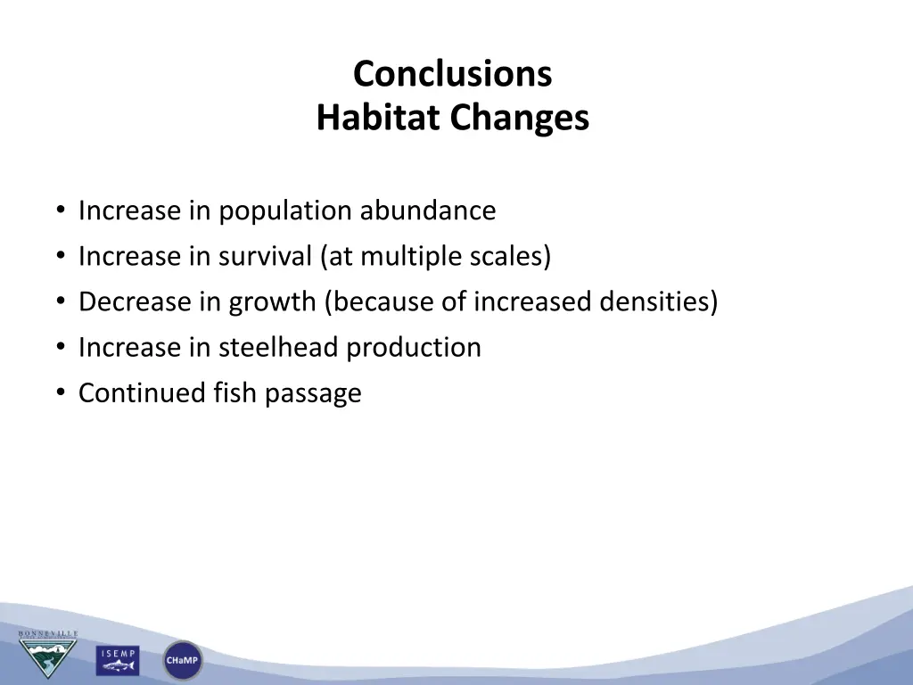 conclusions habitat changes 1