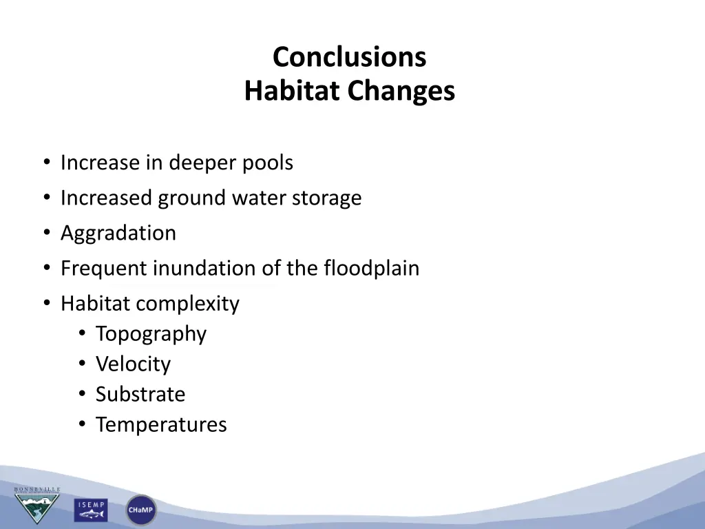 conclusions habitat changes