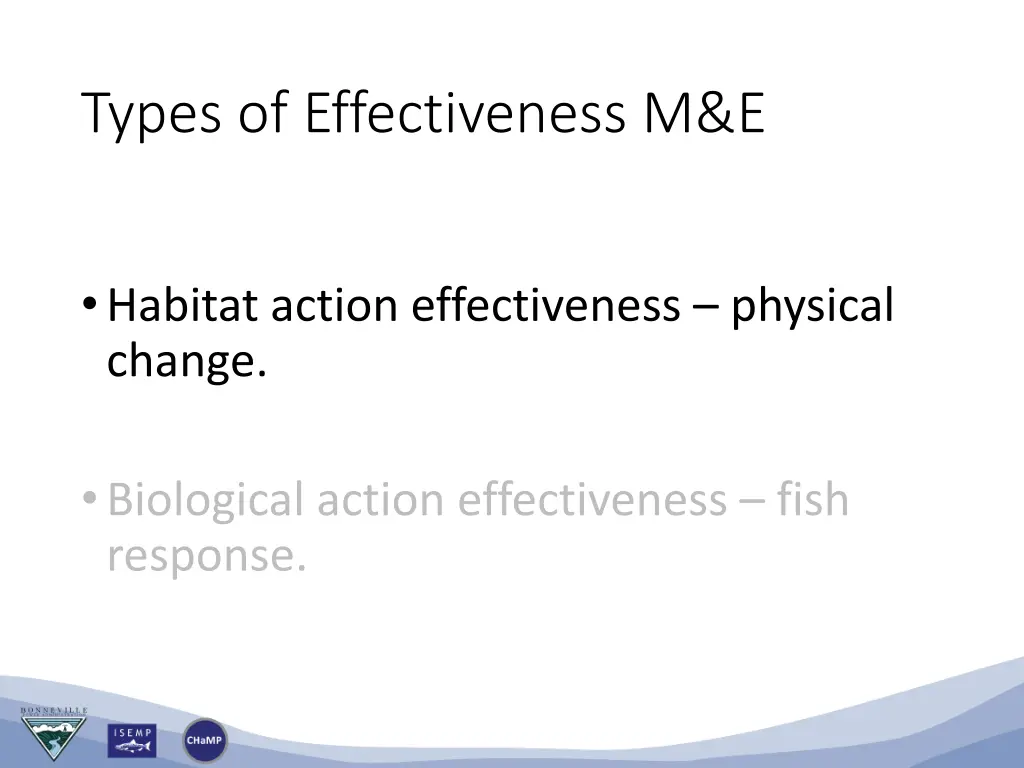 types of effectiveness m e