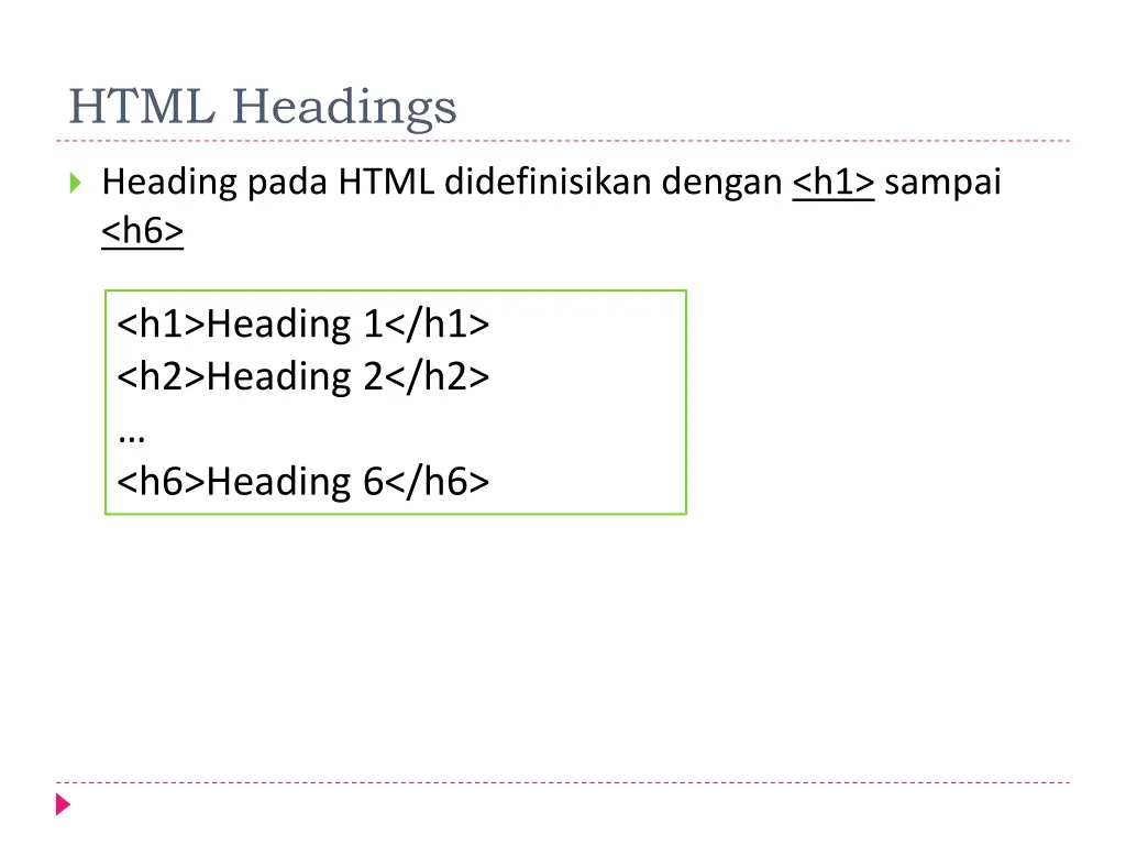html headings