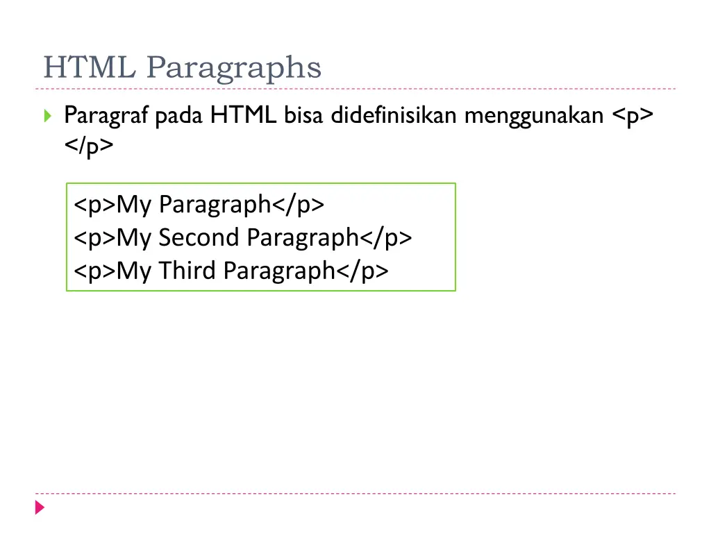html paragraphs