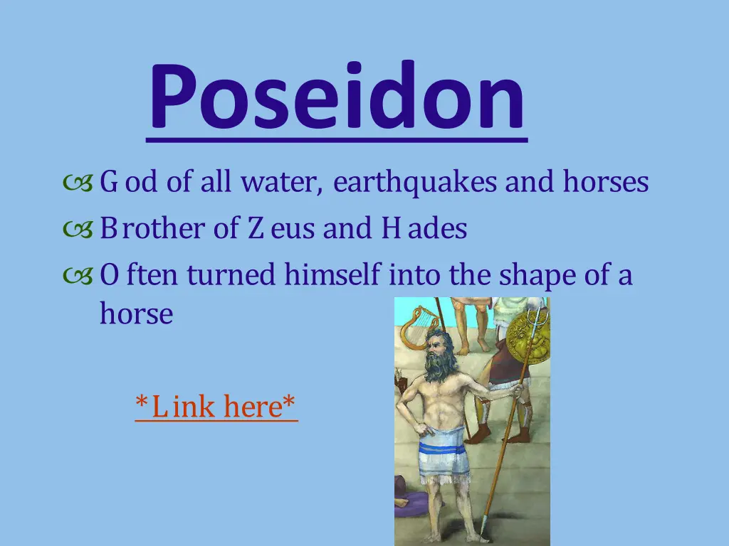 poseidon god of all water earthquakes and horses