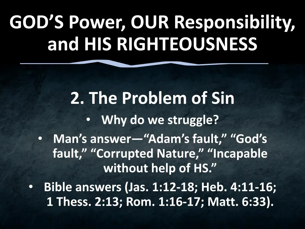god s power our responsibility 2