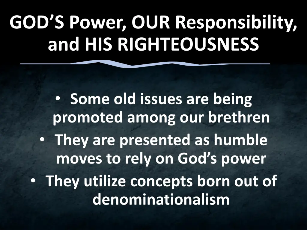 god s power our responsibility