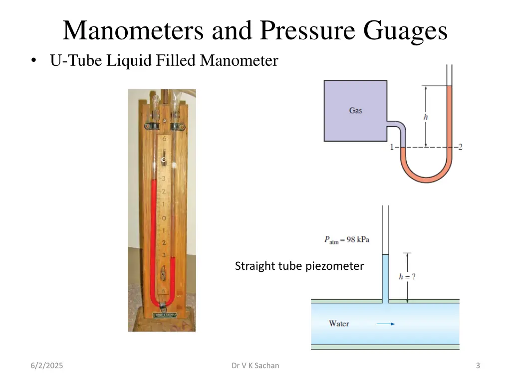 manometers and pressure guages u tube liquid