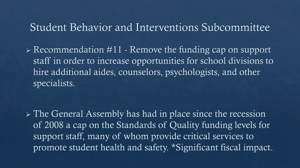 student behavior and interventions subcommittee 10