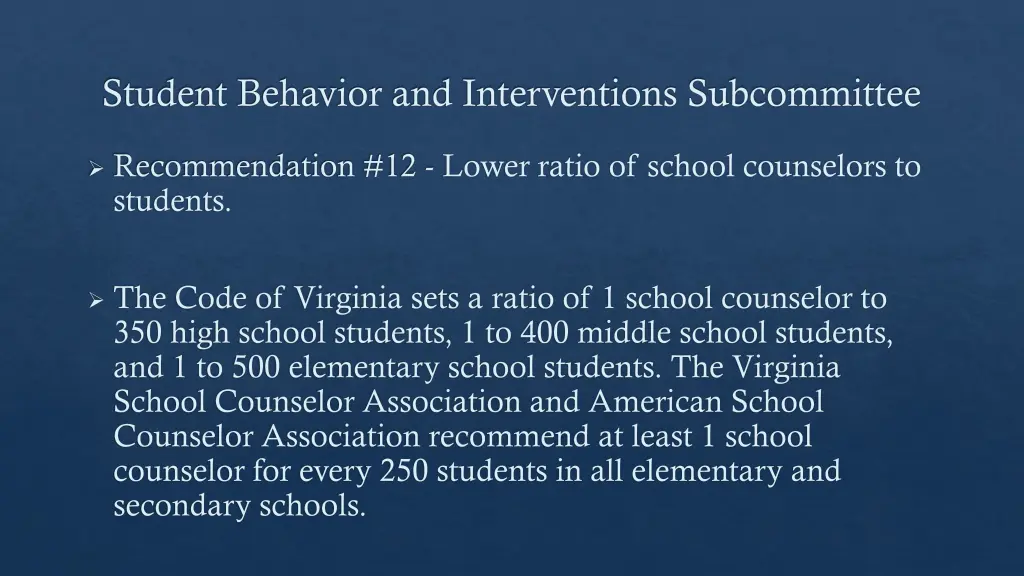 student behavior and interventions subcommittee 11