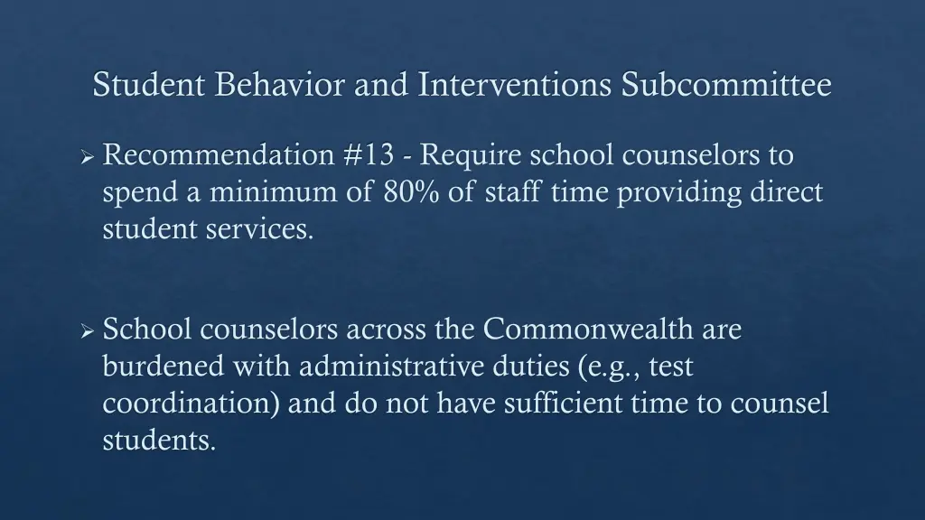 student behavior and interventions subcommittee 12