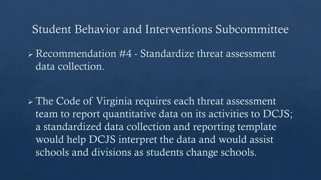 student behavior and interventions subcommittee 3