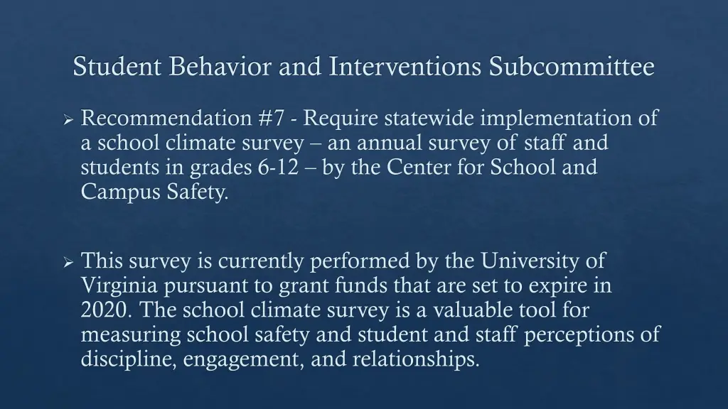 student behavior and interventions subcommittee 6