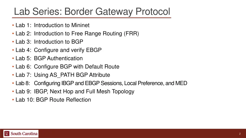 lab series border gateway protocol