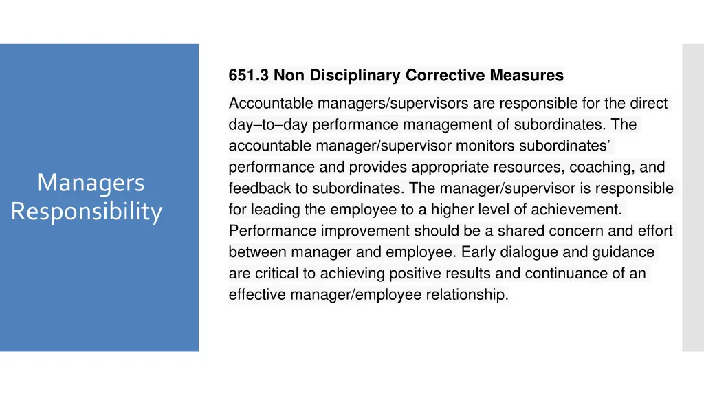 651 3 non disciplinary corrective measures