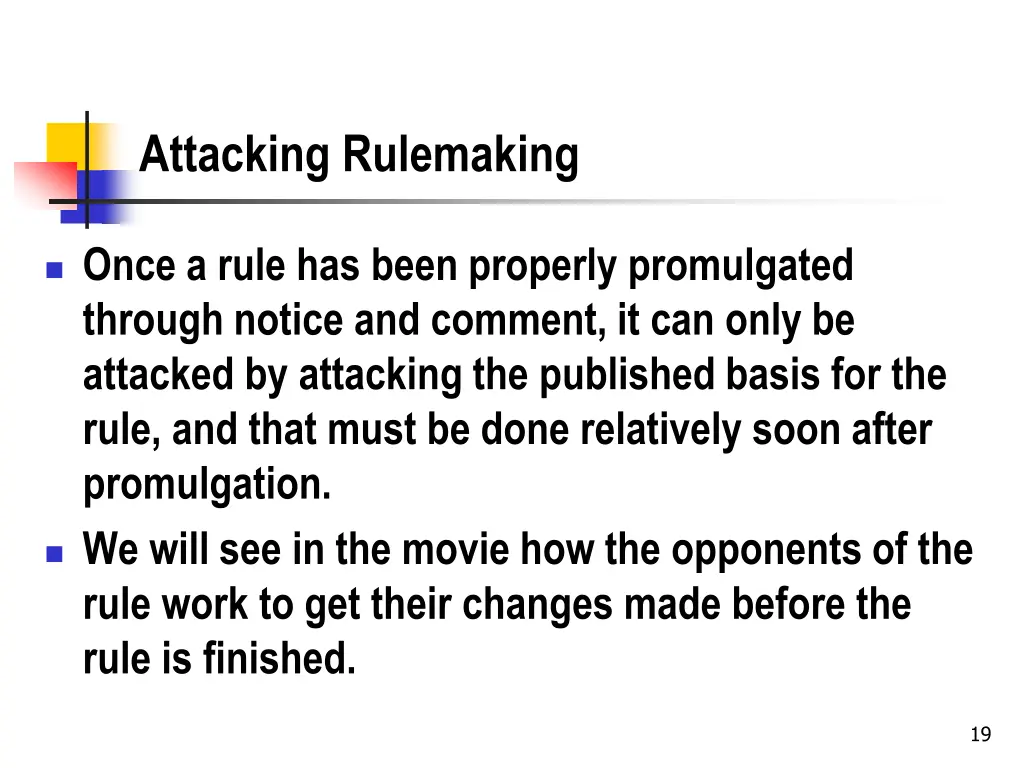 attacking rulemaking