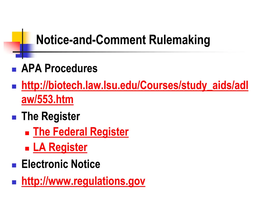 notice and comment rulemaking