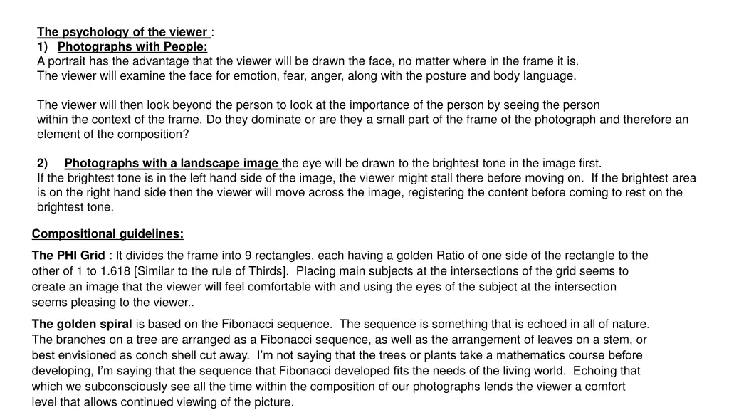 the psychology of the viewer 1 photographs with