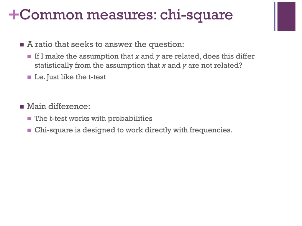 common measures chi square
