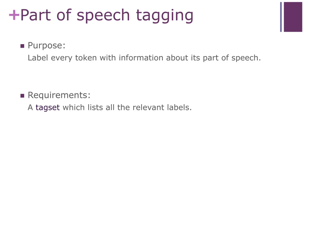 part of speech tagging