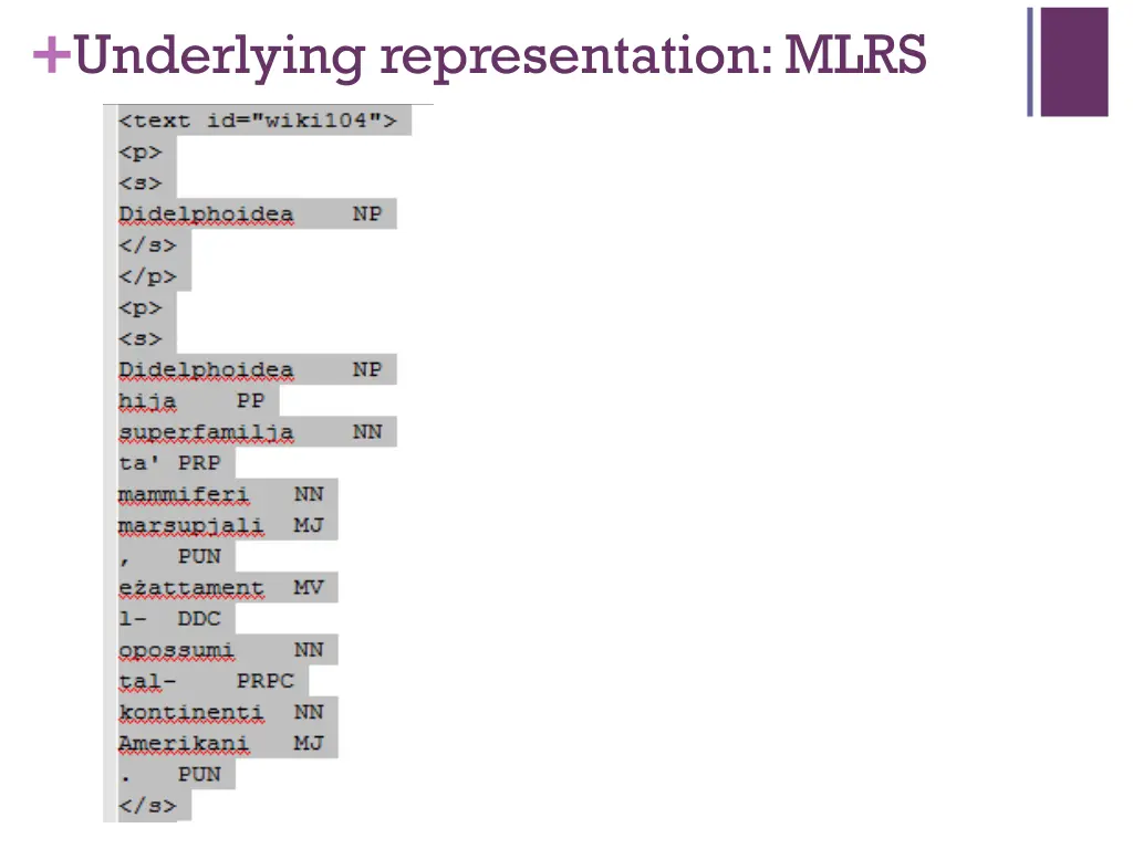 underlying representation mlrs