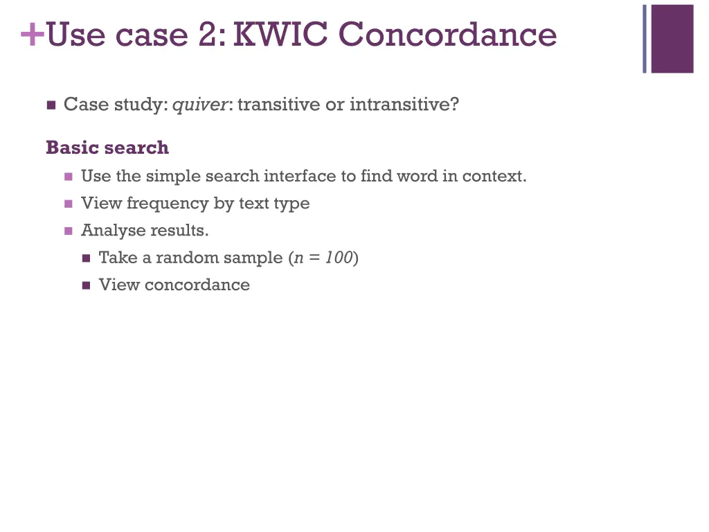 use case 2 kwic concordance