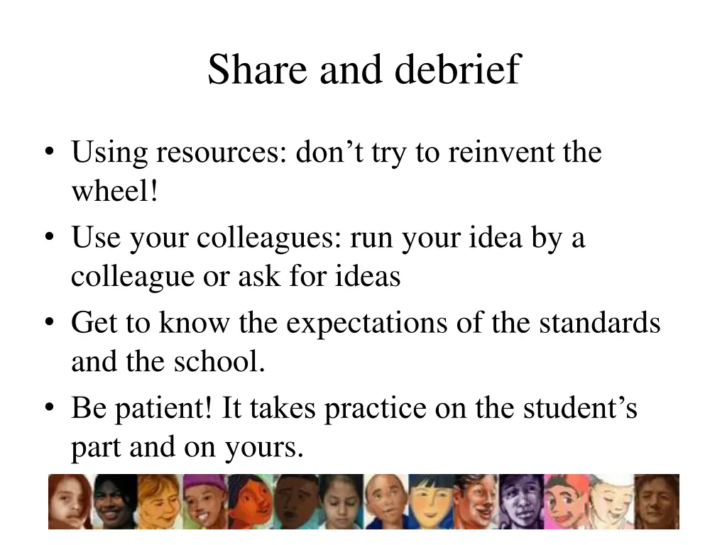 share and debrief